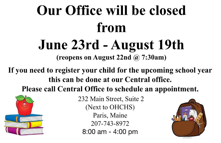Office Summer Hours