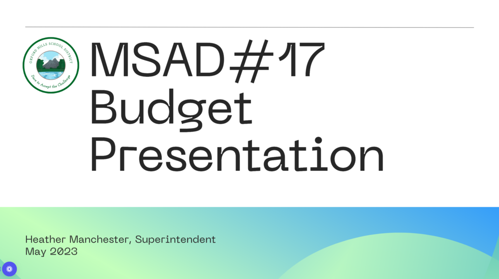 District Budget Presentation