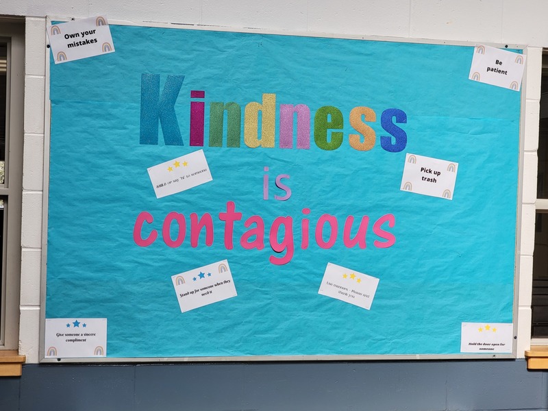 Kindness board in lobby area